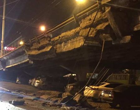 Обрущился Шулявский мост в Киеве